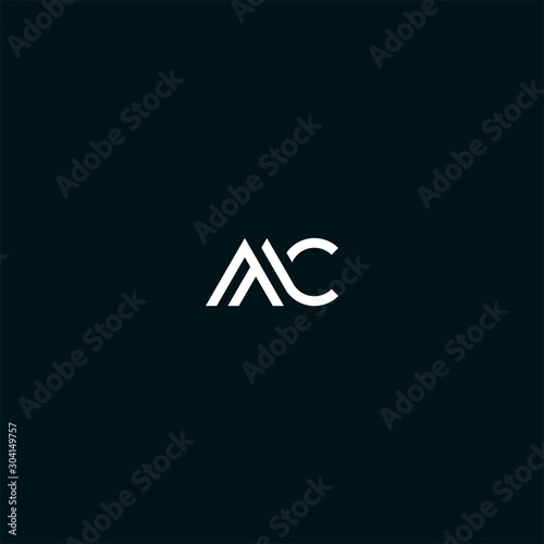 MC CM initial logo design vector photo