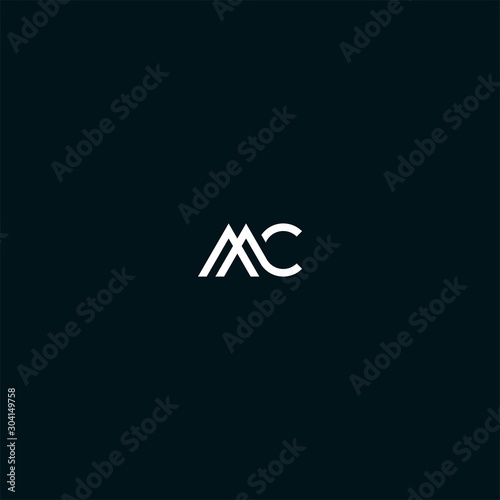 MC CM initial logo design vector