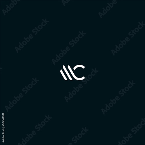 MC CM initial logo design vector photo