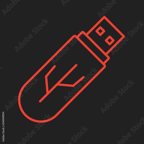 usb Icon Isolated On Abstract Background