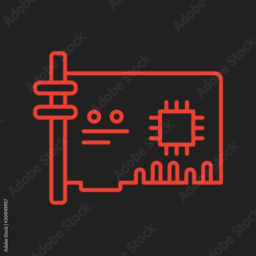  network Card Icon Isolated On Abstract Background