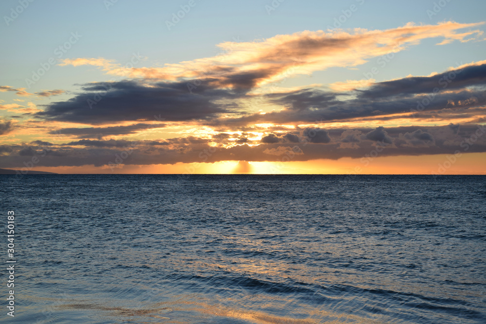 Obraz premium Epic Maui Sunset over the Sea, Maui, Hawaii