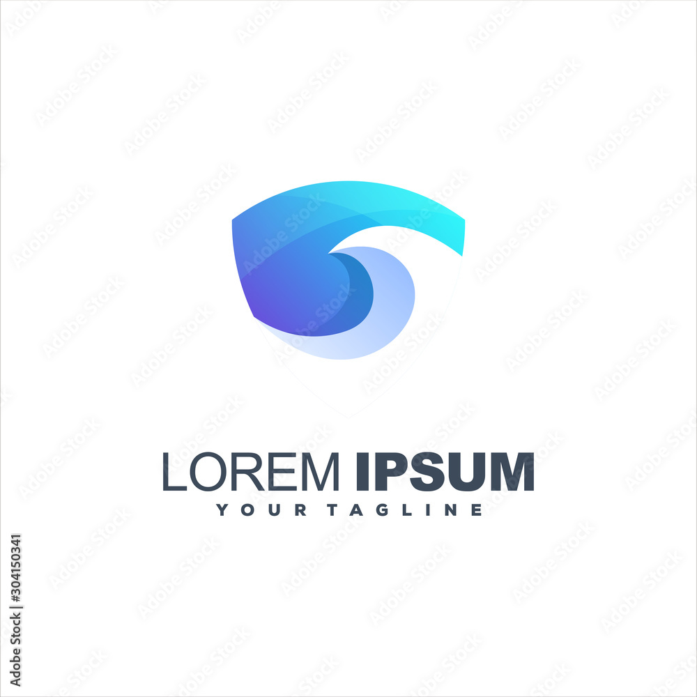 awesome shield wave logo design awesome shield wave logo design