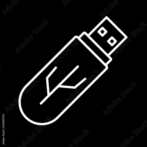 usb Icon Isolated On Abstract Background