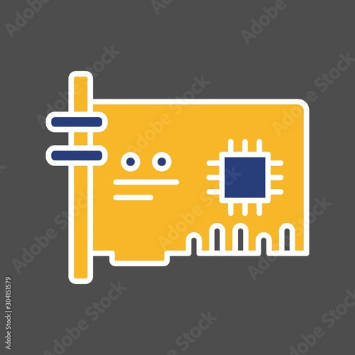  network Card Icon Isolated On Abstract Background