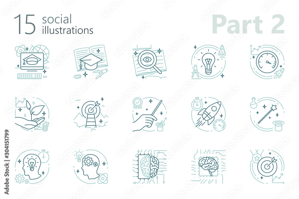 Social gray outline iconset