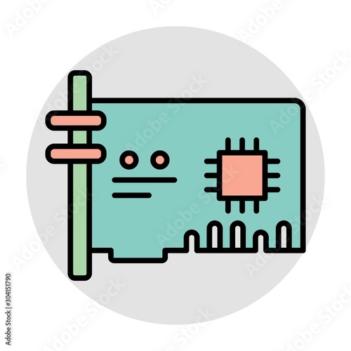  network Card Icon Isolated On Abstract Background