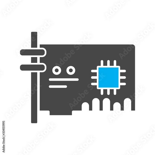  network Card Icon Isolated On Abstract Background