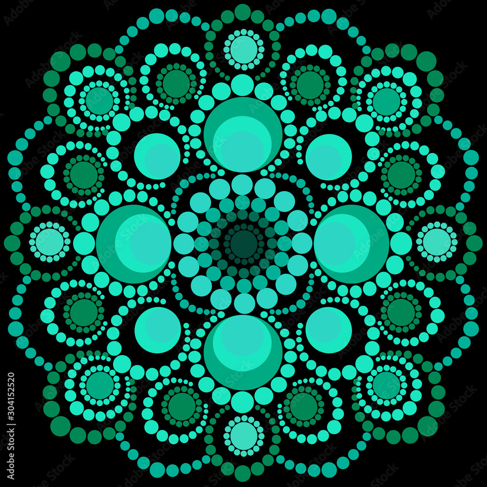 A beautiful mandala pattern isolated on black background. Decorating design for graphic, wallpaper, fabric and etc. 