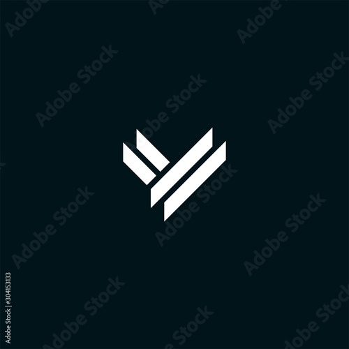 V initial logo design vector