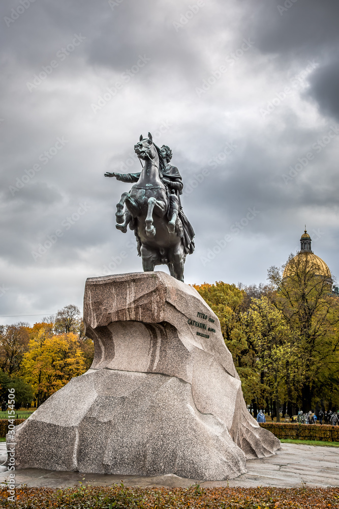 Famous equestrian statue of Peter The great 
