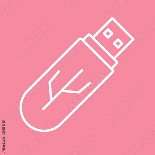usb Icon Isolated On Abstract Background