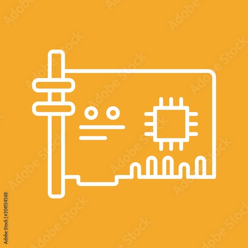  network Card Icon Isolated On Abstract Background