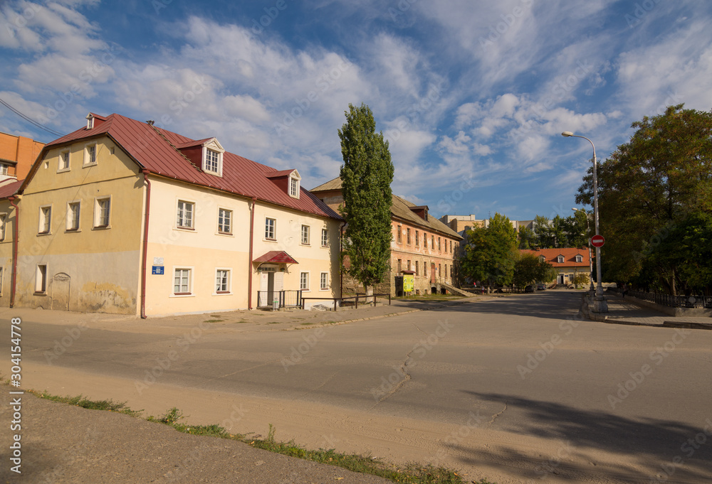 Volgograd. Russia-September 14, 2019. Pharmacy building on the street of the architectural complex of the 18th century of the Old Sarepta Museum in the Krasnoarmeysky district of Volgograd