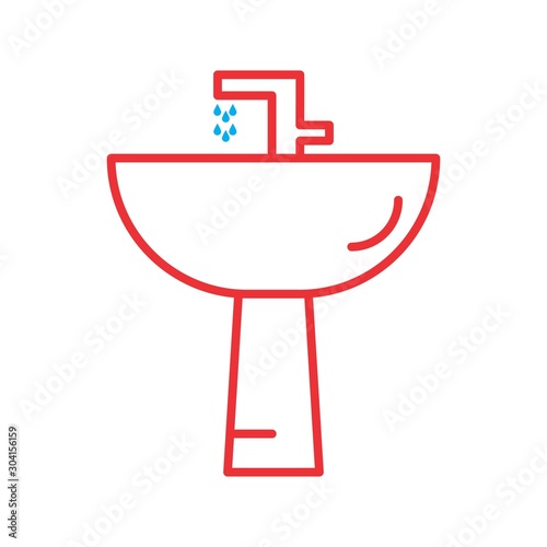 Wash Basin Icon Isolated On Abstract Background