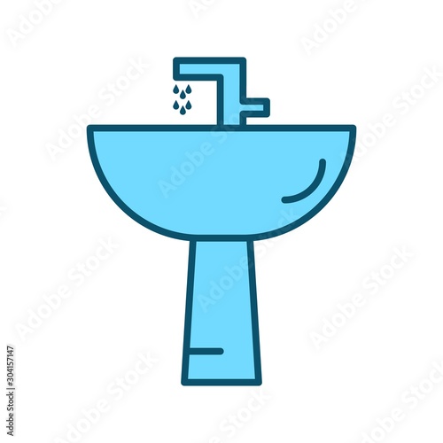 Wash Basin Icon Isolated On Abstract Background