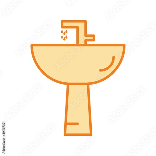 Wash Basin Icon Isolated On Abstract Background