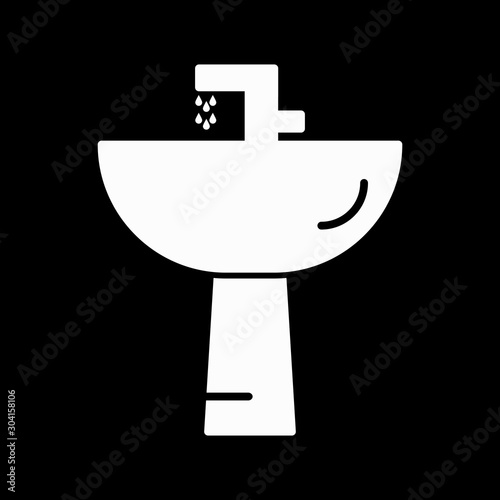 Wash Basin Icon Isolated On Abstract Background