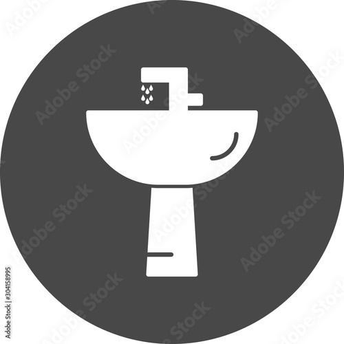 Wash Basin Icon Isolated On Abstract Background