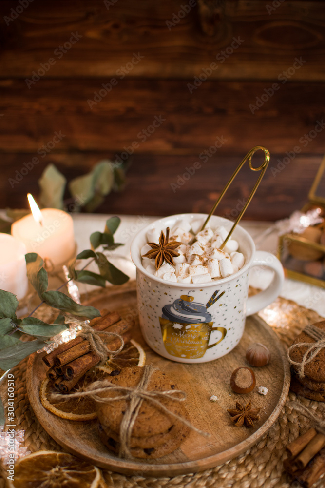 Сup of coffee and cookies. Сup of coffee and cookies.
