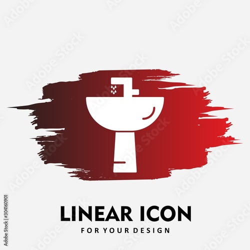 Wash Basin Icon Isolated On Abstract Background