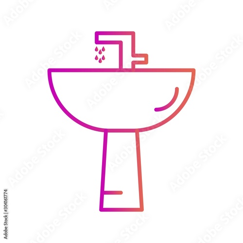 Wash Basin Icon Isolated On Abstract Background