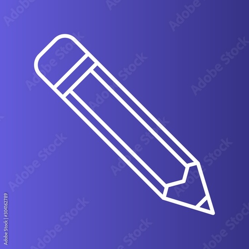 Pencil Icon Isolated On Abstract Background