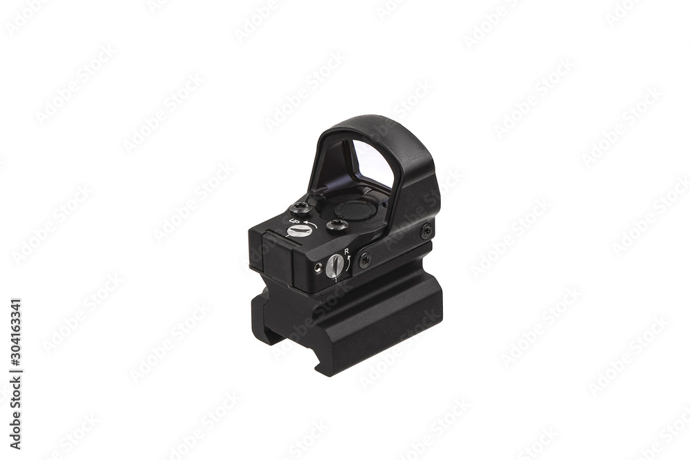 modern black collimator sight isolated on white back modern black collimator sight isolated on white back
