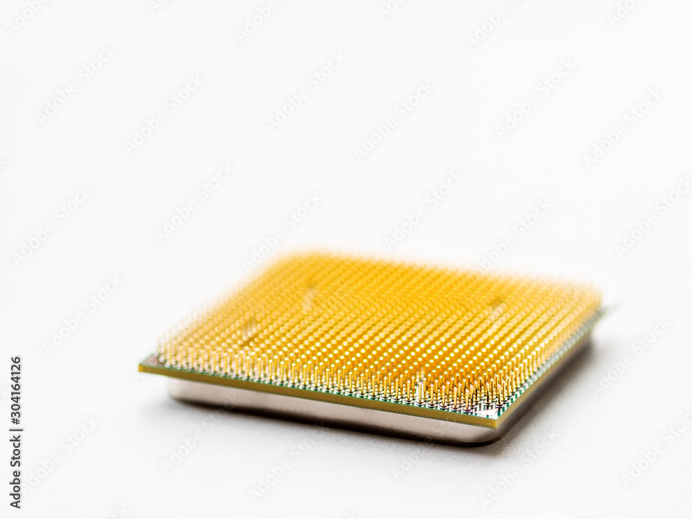 Central Computer Processor. CPU on white background. Technological detail of personal computer. Central Computer Processor. CPU on white background. Technological detail of personal computer.