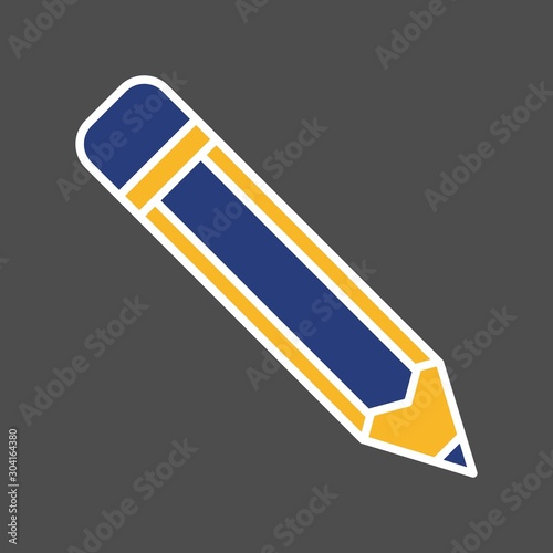 Pencil Icon Isolated On Abstract Background