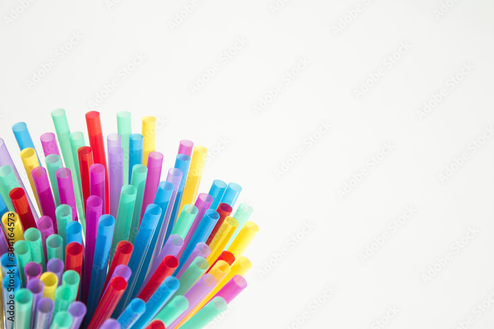 Colored drinking straws