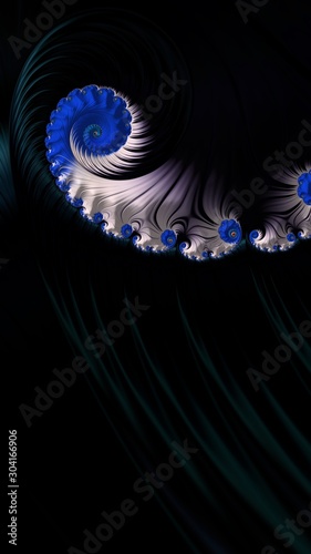 Artfully 3D rendering fractal, fanciful abstract illustration and colorful designed pattern