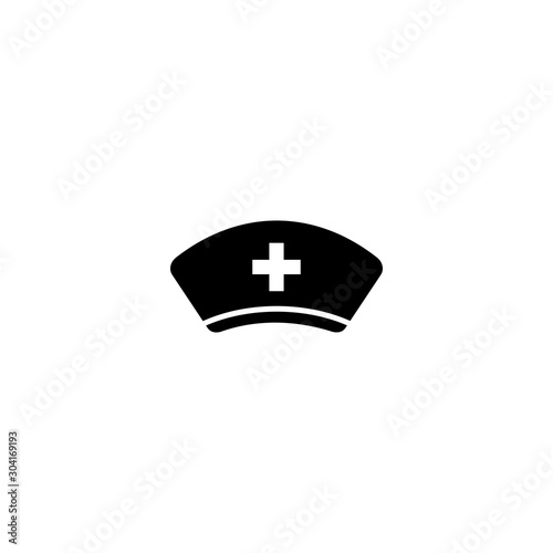 nurse hat icon symbol vector. icon on white background