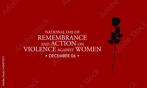 Vector illustration on the theme of National day of remembrance and action on violence against Women on December 6th.