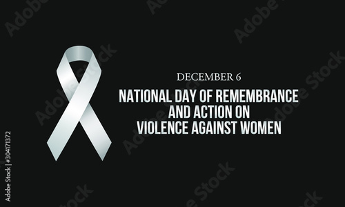 Vector illustration on the theme of National day of remembrance and action on violence against Women on December 6th.
