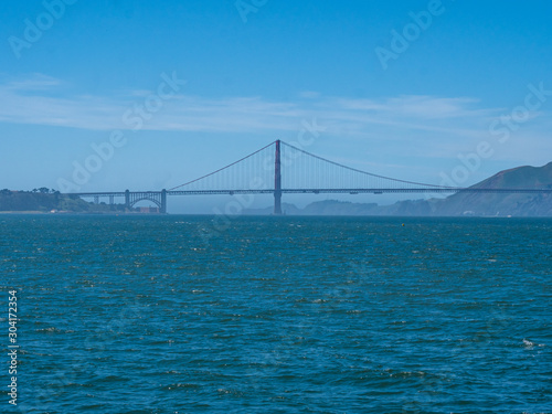 View from Aquatic Cove to San Francisco Bay Area with the Golden Gate Background