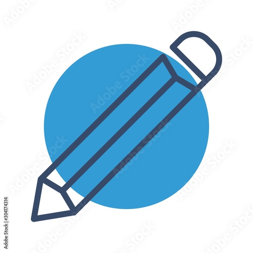 pencil icon isolated on abstract background