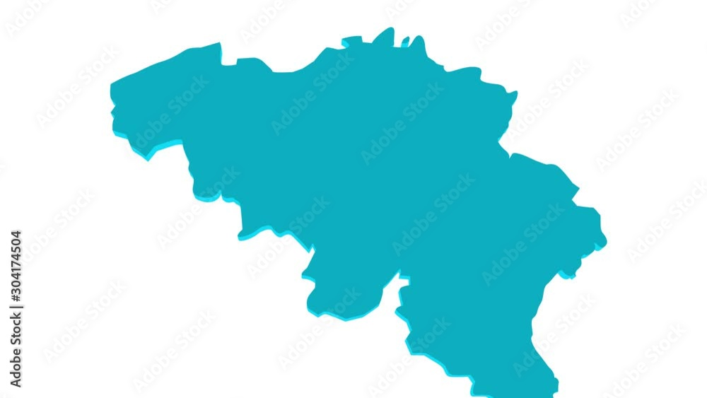 animated map of country of belgium with 3d effect animated map of country of belgium with 3d effect
