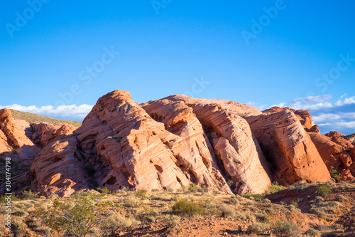 Beautiful geological rock formations from Valley of Fire State Park in Nevada.