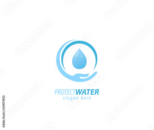 Protection water sign logo
