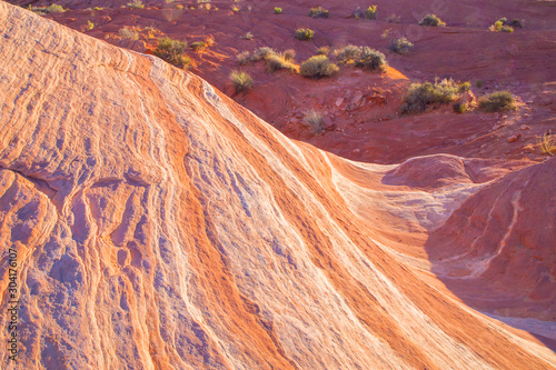 Beautiful geological rock formations from Valley of Fire State Park in Nevada.