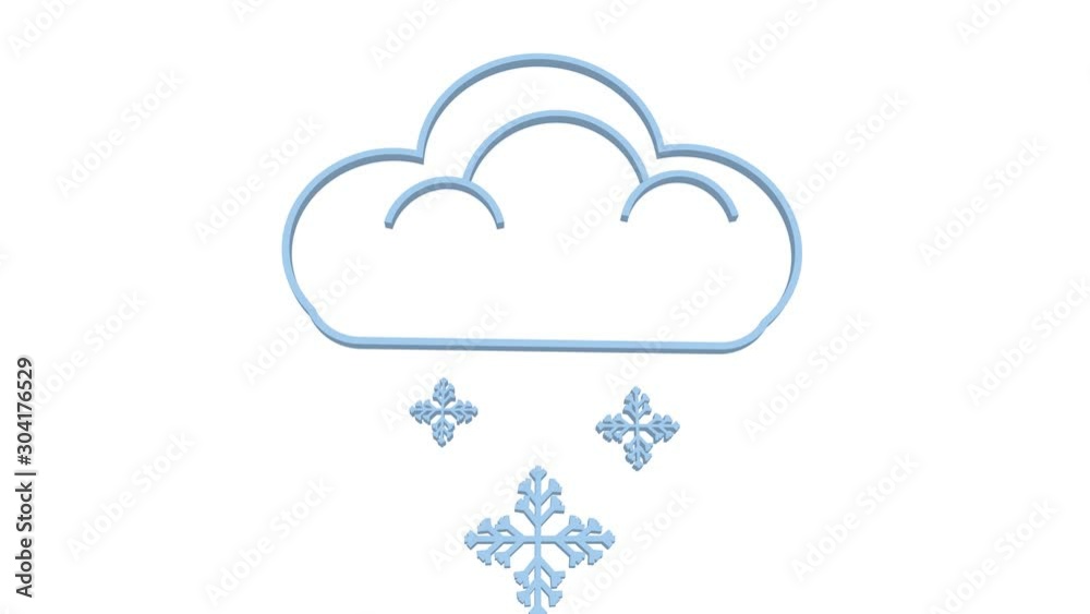 animated illustration of cloud with snow