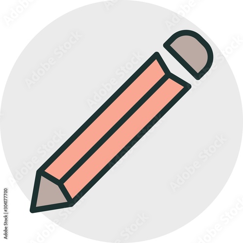pencil icon isolated on abstract background