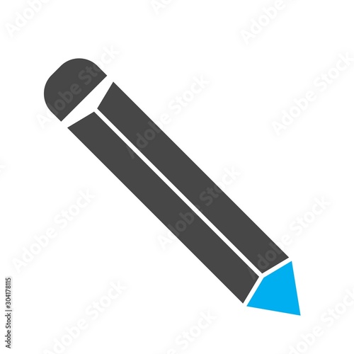 pencil icon isolated on abstract background