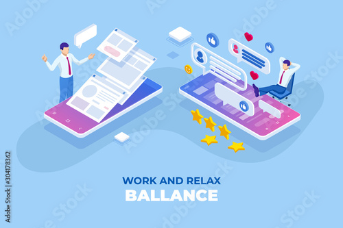 Isometric concept of business e-documents, business report, business documents, working, management. Email marketing, internet advertising concepts. Data storage.