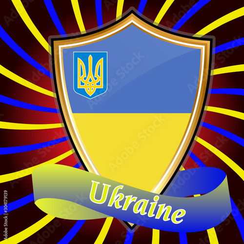 Ukrainian tape of board of a flag.