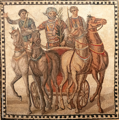 roman mosaic with the winer