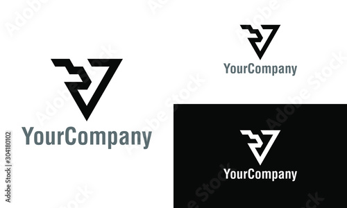 Creative letter V and eagle logo design template. Simple minimalist template graphic illustration. Creative vector emblem, for icon or design concept.