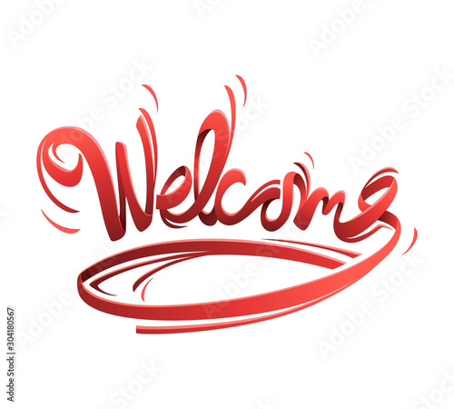 Welcome inscription. Welcome lettering text. Vector illustration.