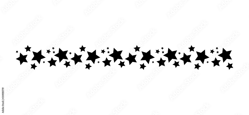 Star line divider silhouette. Simple vector illustration isolated on white  background. Decorative design element, border, pattern, symbol. Stock  Vector | Adobe Stock